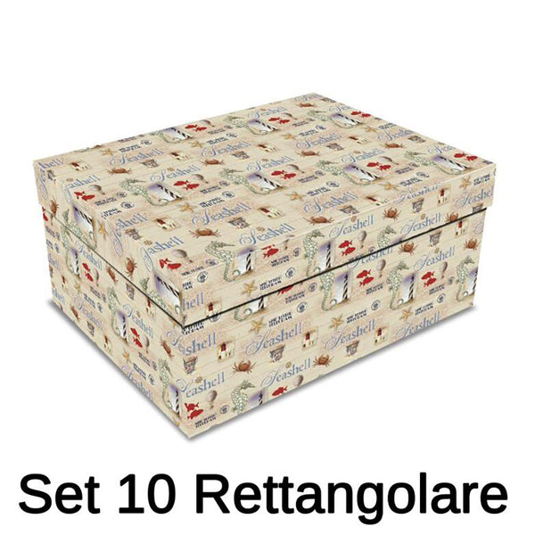 Set mit 10 rechteckigen Rettungsringkartons sconto