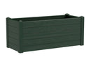 Fioriera da Giardino 100x42x40 cm in Plastica Trama 002 Verde Scuro-1