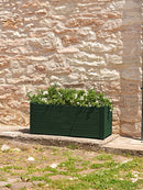 Fioriera da Giardino 100x42x40 cm in Plastica Trama 002 Verde Scuro-4