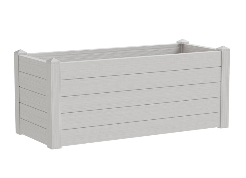 Fioriera da Giardino 100x42x40 cm in Plastica Trama 002 Bianco-1