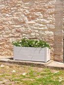 Fioriera da Giardino 100x42x40 cm in Plastica Trama 002 Bianco-4