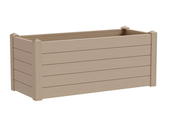 Fioriera da Giardino 100x42x40 cm in Plastica Trama 002 Beige-1