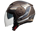 Casco Jet per Scooter Visiera Lunga CGM Chicago 129G Marrone Opaco-2