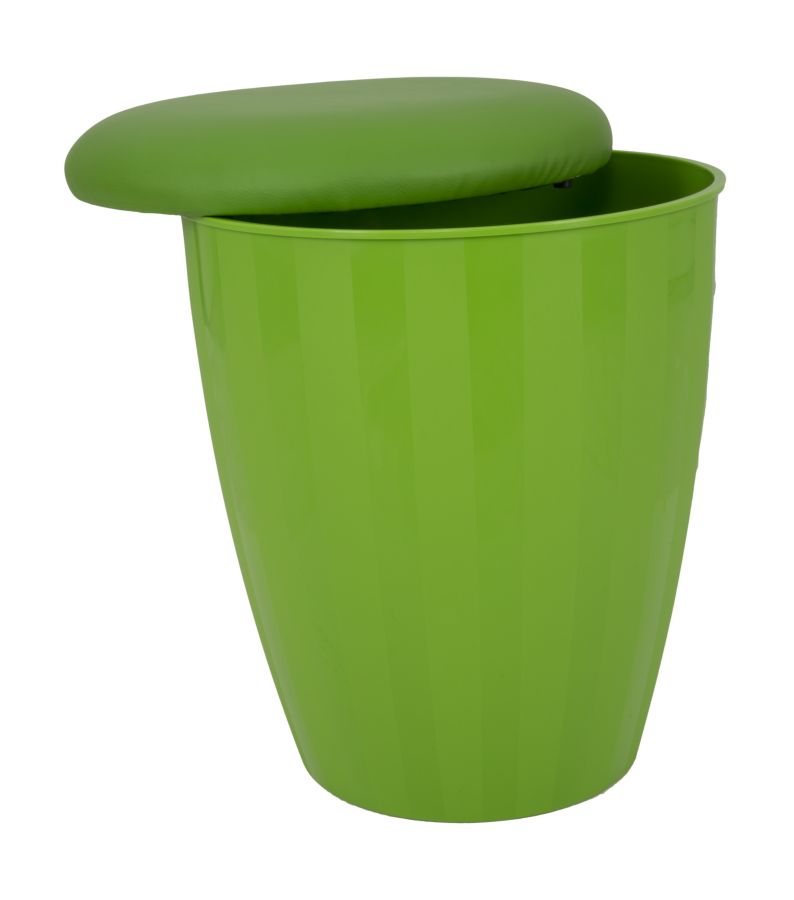 Sgabello Contenitore Easy Verde Ø38x45 cm ABS e PU-3