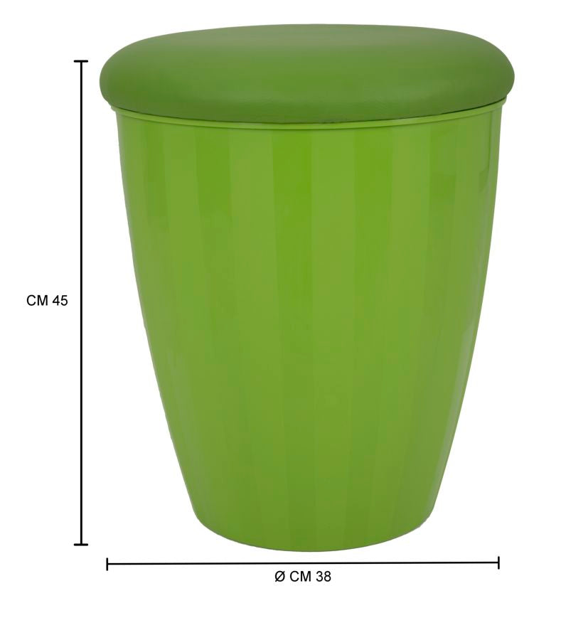 Sgabello Contenitore Easy Verde Ø38x45 cm ABS e PU-6