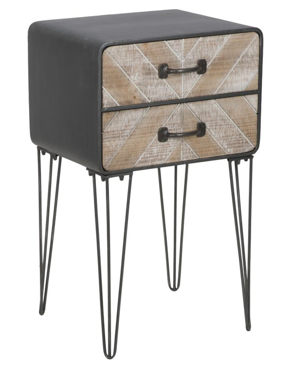 Oklahoma Cabinet 2 Schubladen 41 x 34,5 x 70 cm in Eisen und braunem und schwarzem MDF acquista