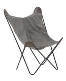 Sedia Montana 74x71x103 cm in Ferro e Poliestere Grigio e Marrone-1