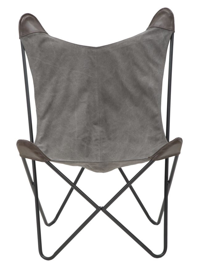 Sedia Montana 74x71x103 cm in Ferro e Poliestere Grigio e Marrone-2