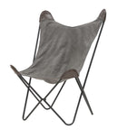 Sedia Montana 74x71x103 cm in Ferro e Poliestere Grigio e Marrone-3