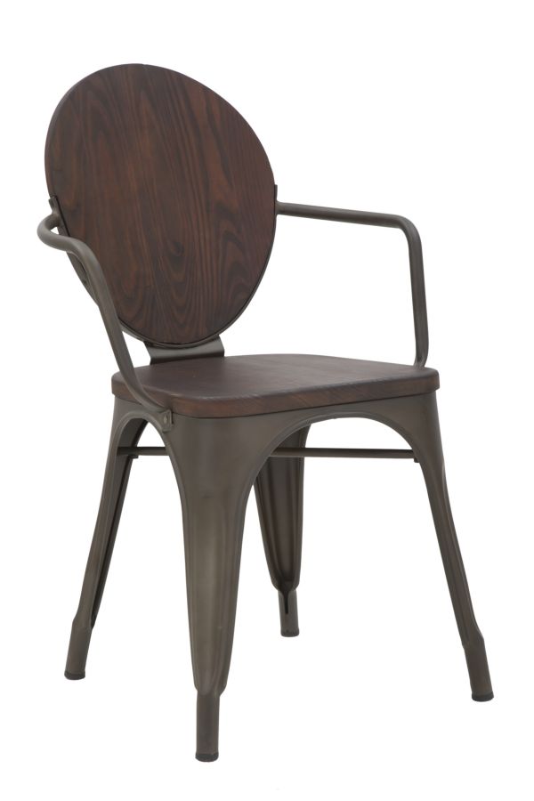 sconto 2er-Set Harlem-Stühle 54x51x83 cm aus Eisen und natürlichem und grauem Holz