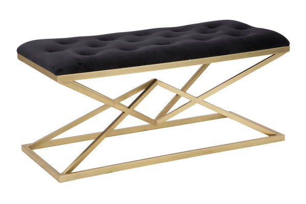 Pyramidenbank 100 x 40 x 45 cm in Gold und schwarzem Eisen und Schwamm und Polyester acquista