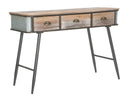 Console Bronxs 118x45,5x80,5 cm in Ferro e Legno di Abete Nero e Grigio-1