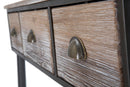 Console Bronxs 118x45,5x80,5 cm in Ferro e Legno di Abete Nero e Grigio-8