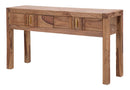 Console Elegant Sheesham 132x40x76 cm Legno e Ferro Naturale e Oro-3