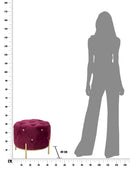 Puff Diamond Glam Bordeaux Ø45x40 cm in Ferro e MDF e Spugna e Poliestere Bordeaux e Oro-8