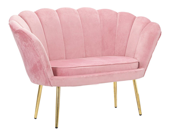 acquista Rosa Vienna Sofa 130x74x84 cm Schwamm und Stoff und Metall in Weiß und Gold