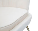 Divanetto Vienna Crema 130x74x84 cm Spugna e Tessuto e Metallo Bianco e Oro-6