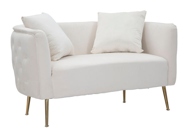 Bukarest Sofa Creme 127x74x73 cm Holz und Schwamm und Stoff und Metall Creme und Gold sconto