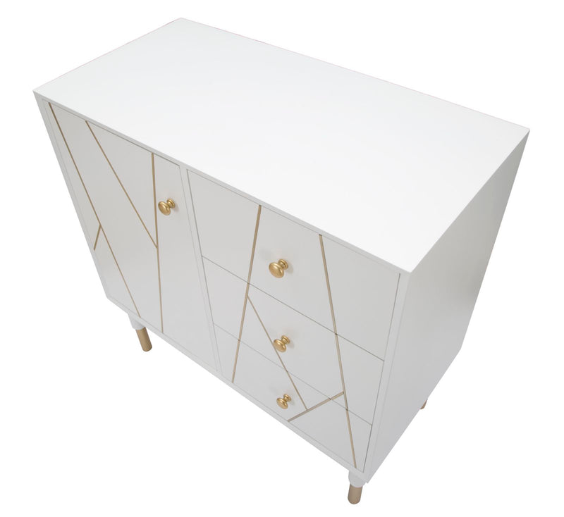 Mobletto Luxy 80x40x82,5 cm in Legno e MDF e in Ferro Bianco e Oro-3