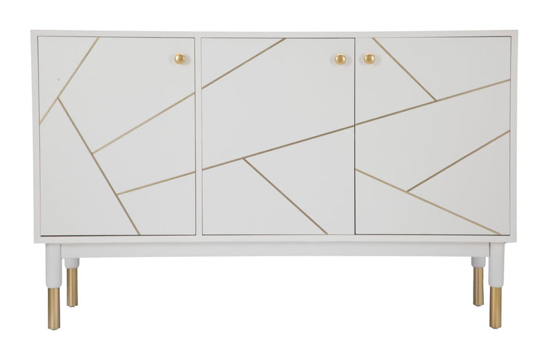 Mobile Luxy 120x45x75 cm in Legno e MDF e in Ferro Bianco e Oro-2