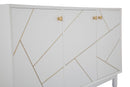 Mobile Luxy 120x45x75 cm in Legno e MDF e in Ferro Bianco e Oro-5