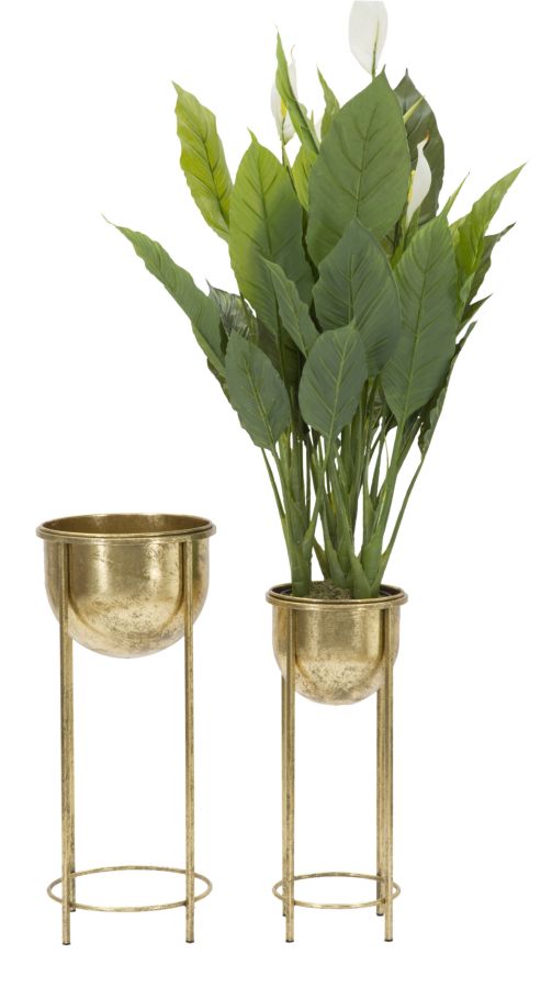 Glam Blumenhalter Paar Ø27x62-21,5x52 cm in Iron Gold acquista