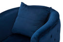 Poltrona Bucarest Blu Elettrico 76x74x73 cm in Playwood Spugna Tessuto e Metallo Blue e Oro-7