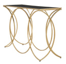 Console Infinity Small 120x40x79 cm in Ferro e Specchio Oro e Nero-4