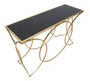 Console Infinity Small 120x40x79 cm in Ferro e Specchio Oro e Nero-5