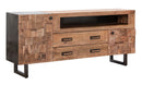 Mobile Mumbai 175x40x77 cm in Legno di Acacia e in Ferro Marrone e Nero-1