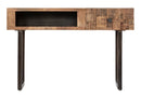 Console Mumbai 118x40x76 cm in Legno di Acacia e in Ferro Marrone e Nero-2