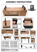 Tavolo da Caffé Rettangolare Mumbai 110x60x43 cm in Legno di Acacia e in Ferro Marrone e Nero-10