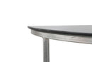 Console Oslo 100x40x80 cm in Ferro e Vetro Argento e Nero-7