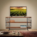 Porta Tv New Mexico 121x40x61,5 cm in Ferro e MDF Marrone e Grigio-7