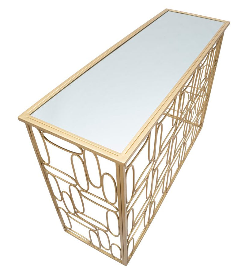 Console Bubbles 120x40x81 cm in Ferro e Specchio Oro e Argento-4