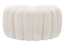 Puff Shell Crema 80x54x42 cm in Legno Spugna e Poliestere Crema-2