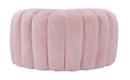 Puff Shell Rosa 80x54x42 cm in Legno Spugna e Poliestere Rosa-2