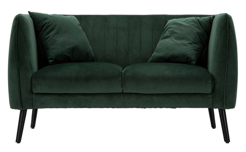 Divano Coalition 136x75x77 cm Legno Spugna e Poliestere Verde e Nero-2