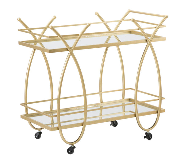 Ribbon Trolley 80x40x75 cm aus MDF-Eisen und Goldspiegel acquista