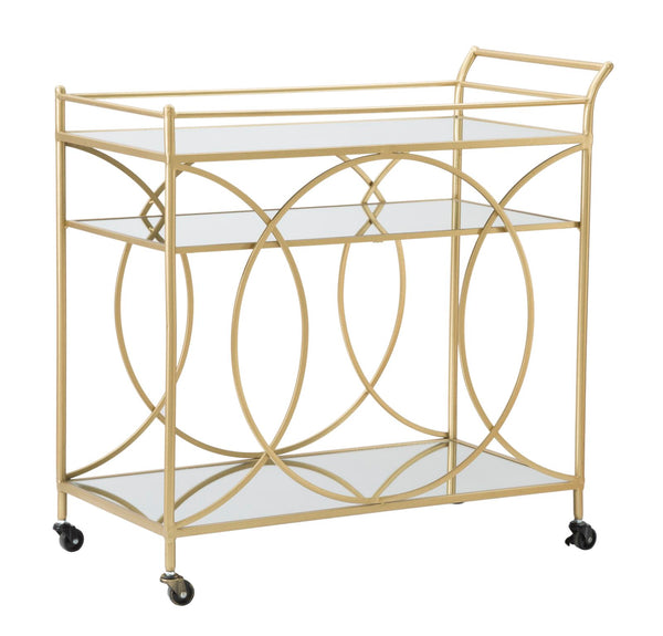 Infinity Trolley 80x40x80 cm aus MDF-Eisen und Goldspiegel acquista