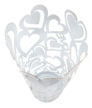 Porta Ombrelli Bianco Heart Ø21x55 cm in Ferro Bianco e Oro-4