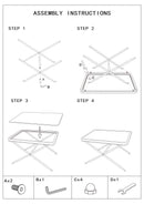 Tavolino Basso 70x50x45 cm in Metallo con Piano in Vetro-10