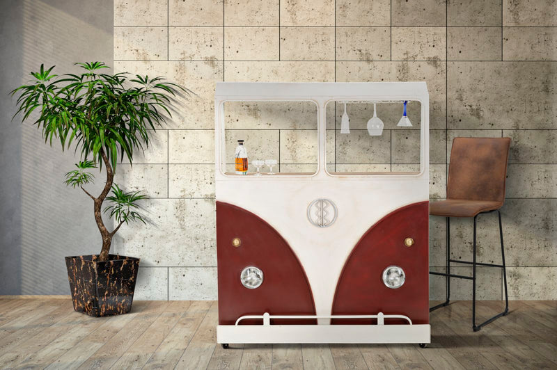 Bancone Bar 138x40x174 cm a Forma di Van in Metallo-8