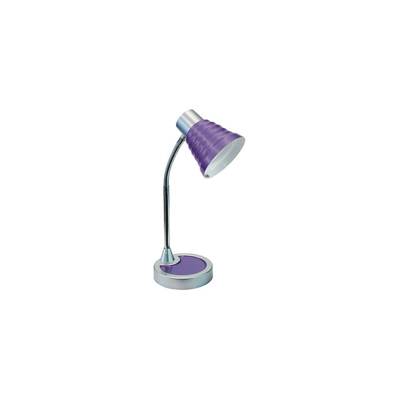 Lume per Scrivania Orientabile paralume Plastica Viola base Metallo Interno Moderno E14 Ambiente LDT055LEO-3