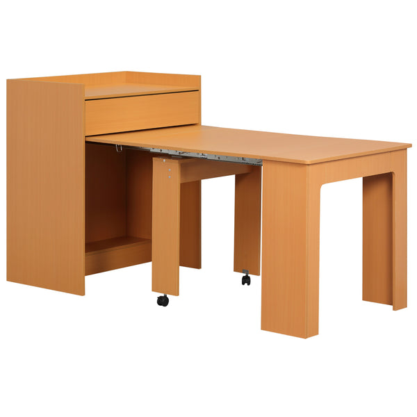 prezzo Klappbarer Esstisch für 5 Personen 84x180x100 cm in Spanplatte und Holzfarbe Stahl