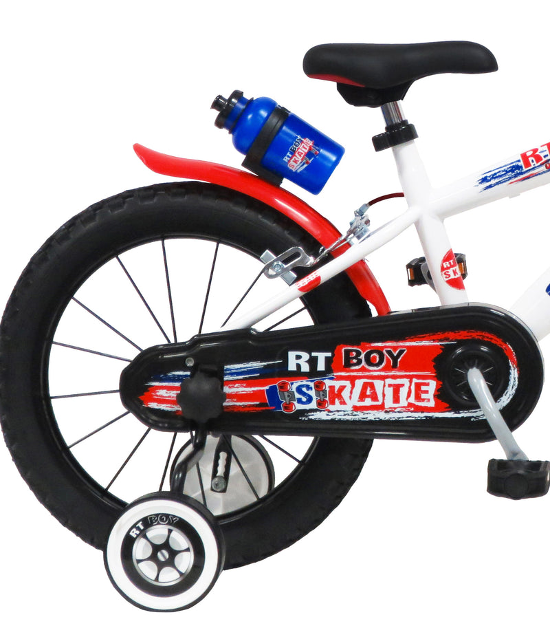 Bicicletta per Bambino 16" 2 Freni  Rt-Boy Skate Bianca-2