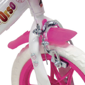 Bicicletta per Bambina 12” 2 Freni Gomme in EVA Masha e Orso Bianca-5