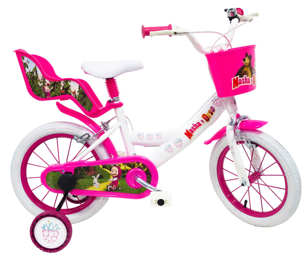 sconto Bicicletta per Bambina 16” 2 Freni Masha e Orso Bianca