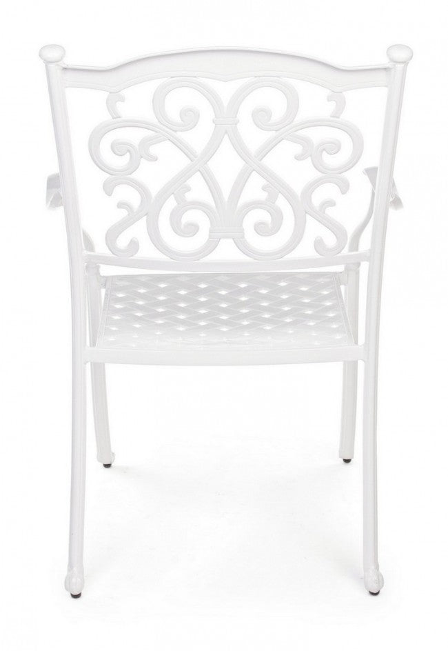 Set 4 Sedie da Giardino 65x60x92h cm con Braccioli Ivrea Bianco-5