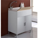 Mobile Bagno Lavatoio in Legno 60X50 Cm con Vasca in Resina-1